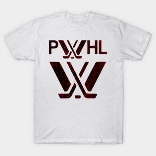 Distresed red Montreal pwhl logo T-Shirt